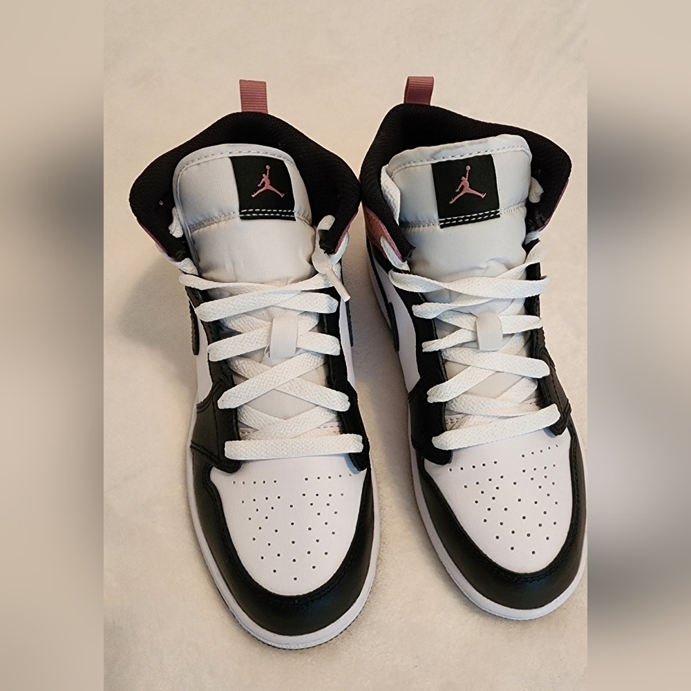 Kids Air Jordan Mids Dusty Pink Sneakers - Picture 2 of 7